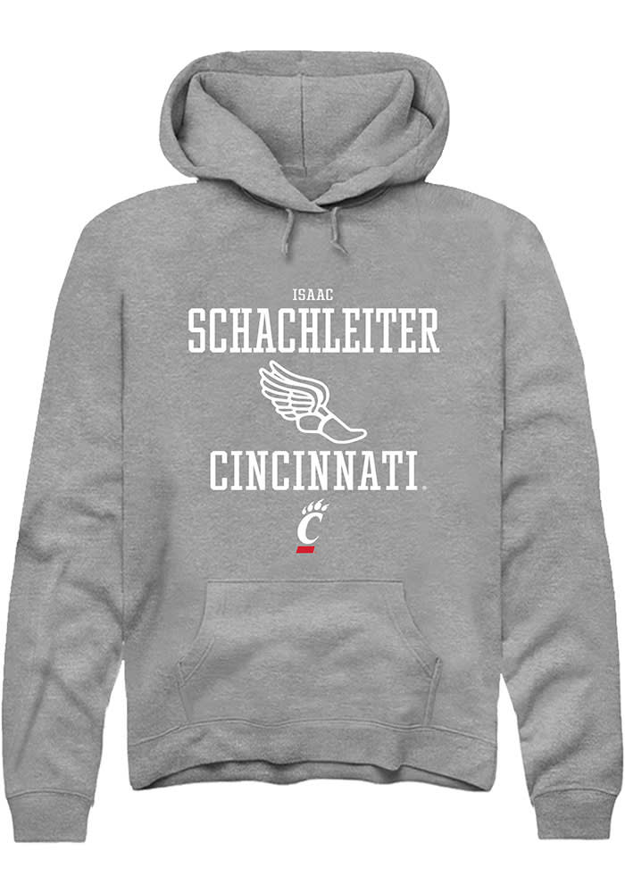 Isaac Schachleiter Rally Cincinnati Bearcats Mens Grey NIL Sport Icon Long Sleeve Hoodie