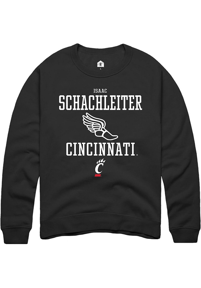 Isaac Schachleiter Rally Cincinnati Bearcats Mens Black NIL Sport Icon Long Sleeve Crew Sweatshirt