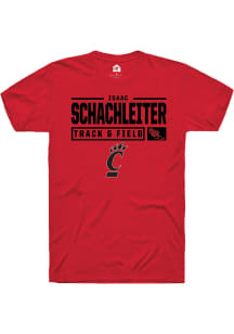 Isaac Schachleiter  Cincinnati Bearcats Red Rally NIL Stacked Box Short Sleeve T Shirt