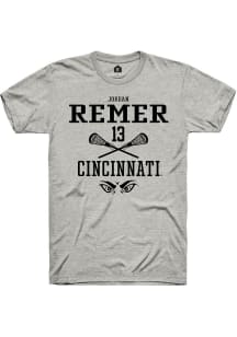 Jordan Remer  Cincinnati Bearcats Ash Rally NIL Sport Icon Short Sleeve T Shirt