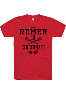 Jordan Remer  Cincinnati Bearcats Red Rally NIL Sport Icon Short Sleeve T Shirt