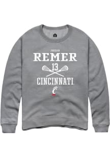 Jordan Remer  Rally Cincinnati Bearcats Mens Graphite NIL Sport Icon Long Sleeve Crew Sweatshirt