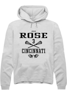 Julie Rose  Rally Cincinnati Bearcats Mens White NIL Sport Icon Long Sleeve Hoodie