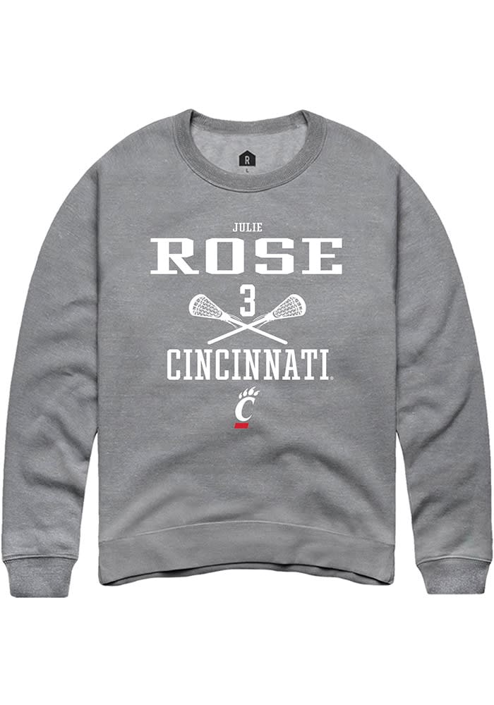 Julie Rose Rally Cincinnati Bearcats Mens Graphite NIL Sport Icon Long Sleeve Crew Sweatshirt