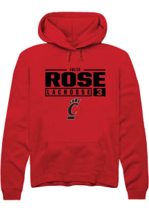 Julie Rose  Rally Cincinnati Bearcats Mens Red NIL Stacked Box Long Sleeve Hoodie