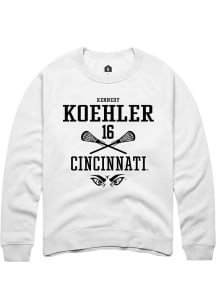 Kennedy Koehler  Rally Cincinnati Bearcats Mens White NIL Sport Icon Long Sleeve Crew Sweatshirt