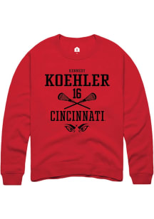 Kennedy Koehler  Rally Cincinnati Bearcats Mens Red NIL Sport Icon Long Sleeve Crew Sweatshirt