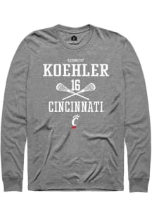 Kennedy Koehler  Cincinnati Bearcats Grey Rally NIL Sport Icon Long Sleeve T Shirt