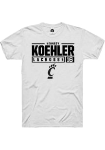 Kennedy Koehler  Cincinnati Bearcats White Rally NIL Stacked Box Short Sleeve T Shirt