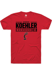 Kennedy Koehler  Cincinnati Bearcats Red Rally NIL Stacked Box Short Sleeve T Shirt