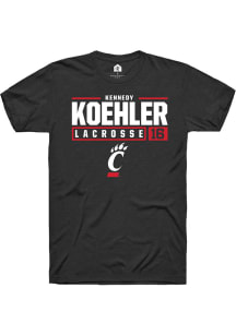 Kennedy Koehler  Cincinnati Bearcats Black Rally NIL Stacked Box Short Sleeve T Shirt