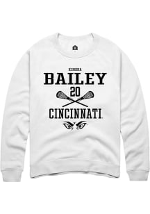 Kimora Bailey Rally Mens White Cincinnati Bearcats NIL Sport Icon Crew Sweatshirt