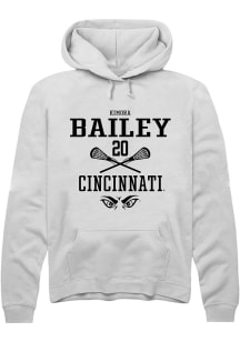 Kimora Bailey Rally Mens White Cincinnati Bearcats NIL Sport Icon Hooded Sweatshirt