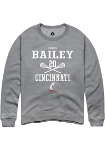 Kimora Bailey Rally Mens Graphite Cincinnati Bearcats NIL Sport Icon Crew Sweatshirt