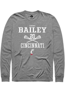 Kimora Bailey  Cincinnati Bearcats Grey Rally NIL Sport Icon Long Sleeve T Shirt