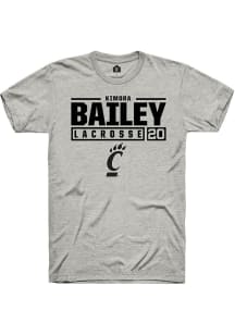 Kimora Bailey  Cincinnati Bearcats Ash Rally NIL Stacked Box Short Sleeve T Shirt