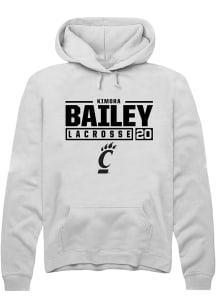 Kimora Bailey Rally Mens White Cincinnati Bearcats NIL Stacked Box Hooded Sweatshirt