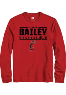 Kimora Bailey  Cincinnati Bearcats Red Rally NIL Stacked Box Long Sleeve T Shirt