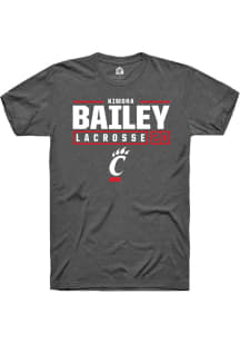 Kimora Bailey  Cincinnati Bearcats Dark Grey Rally NIL Stacked Box Short Sleeve T Shirt