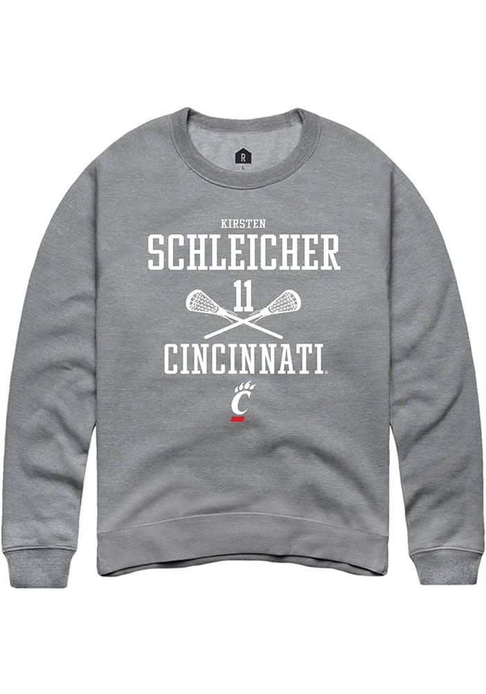 Kirsten Schleicher Rally Cincinnati Bearcats Mens Graphite NIL Sport Icon Long Sleeve Crew Sweatshirt