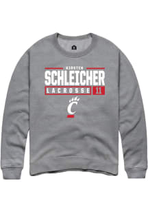 Kirsten Schleicher  Rally Cincinnati Bearcats Mens Graphite NIL Stacked Box Long Sleeve Crew Swe..