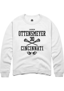 Lauren ottensmeyer  Rally Cincinnati Bearcats Mens White NIL Sport Icon Long Sleeve Crew Sweatsh..