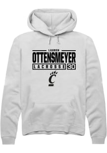 Lauren ottensmeyer  Rally Cincinnati Bearcats Mens White NIL Stacked Box Long Sleeve Hoodie