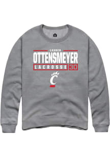 Lauren ottensmeyer  Rally Cincinnati Bearcats Mens Graphite NIL Stacked Box Long Sleeve Crew Swe..