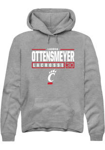 Lauren ottensmeyer  Rally Cincinnati Bearcats Mens Graphite NIL Stacked Box Long Sleeve Hoodie