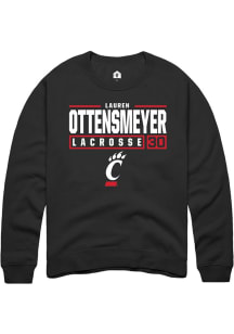 Lauren ottensmeyer  Rally Cincinnati Bearcats Mens Black NIL Stacked Box Long Sleeve Crew Sweats..