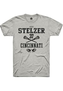 Lilly Stelzer  Cincinnati Bearcats Ash Rally NIL Sport Icon Short Sleeve T Shirt