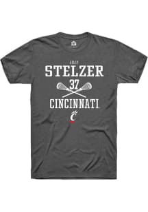 Lilly Stelzer  Cincinnati Bearcats Dark Grey Rally NIL Sport Icon Short Sleeve T Shirt