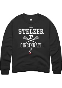 Lilly Stelzer  Rally Cincinnati Bearcats Mens Black NIL Sport Icon Long Sleeve Crew Sweatshirt