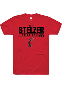 Lilly Stelzer  Cincinnati Bearcats Red Rally NIL Stacked Box Short Sleeve T Shirt