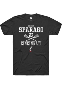 Lindsay Sparago  Cincinnati Bearcats Black Rally NIL Sport Icon Short Sleeve T Shirt
