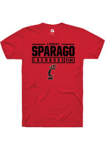 Lindsay Sparago  Cincinnati Bearcats Red Rally NIL Stacked Box Short Sleeve T Shirt