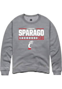 Lindsay Sparago  Rally Cincinnati Bearcats Mens Graphite NIL Stacked Box Long Sleeve Crew Sweats..