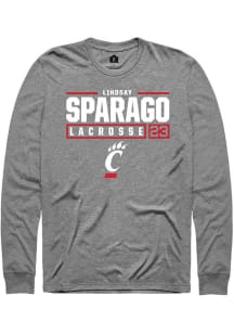 Lindsay Sparago  Cincinnati Bearcats Graphite Rally NIL Stacked Box Long Sleeve T Shirt