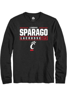 Lindsay Sparago  Cincinnati Bearcats Black Rally NIL Stacked Box Long Sleeve T Shirt