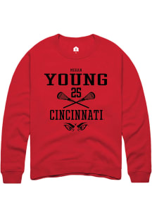 Megan Young  Rally Cincinnati Bearcats Mens Red NIL Sport Icon Long Sleeve Crew Sweatshirt