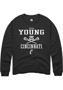 Megan Young  Rally Cincinnati Bearcats Mens Black NIL Sport Icon Long Sleeve Crew Sweatshirt