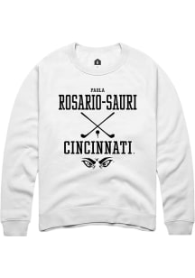 Paola Rosario-Sauri  Rally Cincinnati Bearcats Mens White NIL Sport Icon Long Sleeve Crew Sweats..