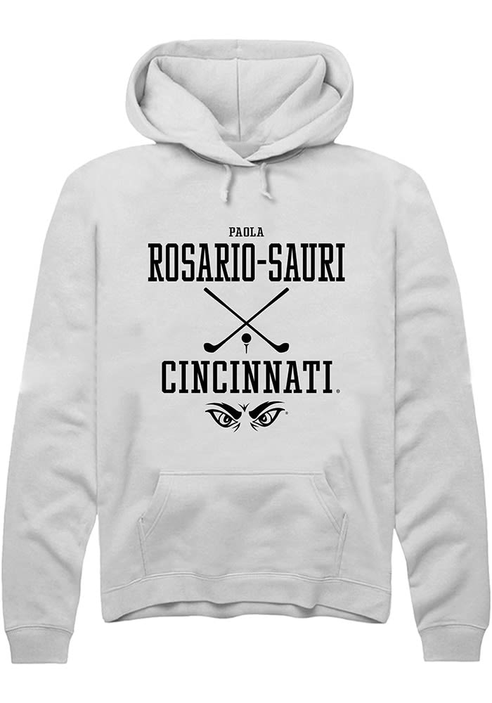 Paola Rosario-Sauri Rally Cincinnati Bearcats Mens White NIL Sport Icon Long Sleeve Hoodie