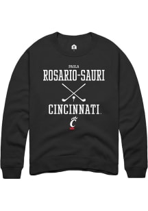 Paola Rosario-Sauri  Rally Cincinnati Bearcats Mens Black NIL Sport Icon Long Sleeve Crew Sweats..