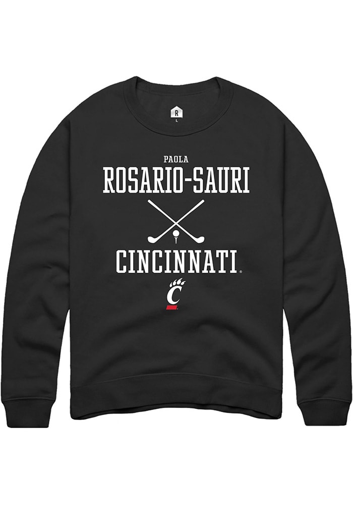 Paola Rosario-Sauri Rally Cincinnati Bearcats Mens Black NIL Sport Icon Long Sleeve Crew Sweatshirt