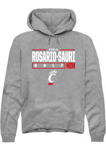 Paola Rosario-Sauri  Rally Cincinnati Bearcats Mens Graphite NIL Stacked Box Long Sleeve Hoodie