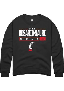 Paola Rosario-Sauri  Rally Cincinnati Bearcats Mens Black NIL Stacked Box Long Sleeve Crew Sweat..