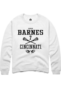 Sarah Barnes  Rally Cincinnati Bearcats Mens White NIL Sport Icon Long Sleeve Crew Sweatshirt