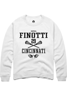 Sophia Finotti  Rally Cincinnati Bearcats Mens White NIL Sport Icon Long Sleeve Crew Sweatshirt