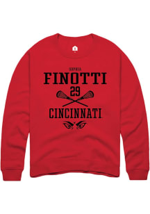 Sophia Finotti Rally Mens Red Cincinnati Bearcats NIL Sport Icon Crew Sweatshirt